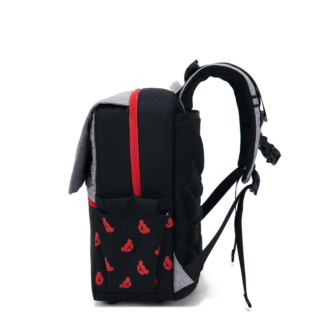 CoalaKids School Bag - Gibb Spine-Care (M) - Black/Red