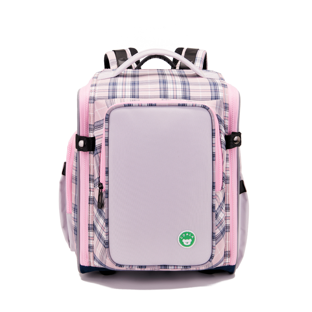 [PRE-ORDER] - CoalaKids School Bag - PRIMO Premium (L) - Checkered/Pink