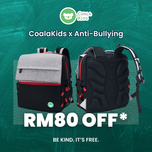 CoalaKids School Bag - Gibb Spine-Care (M) - Black/Red