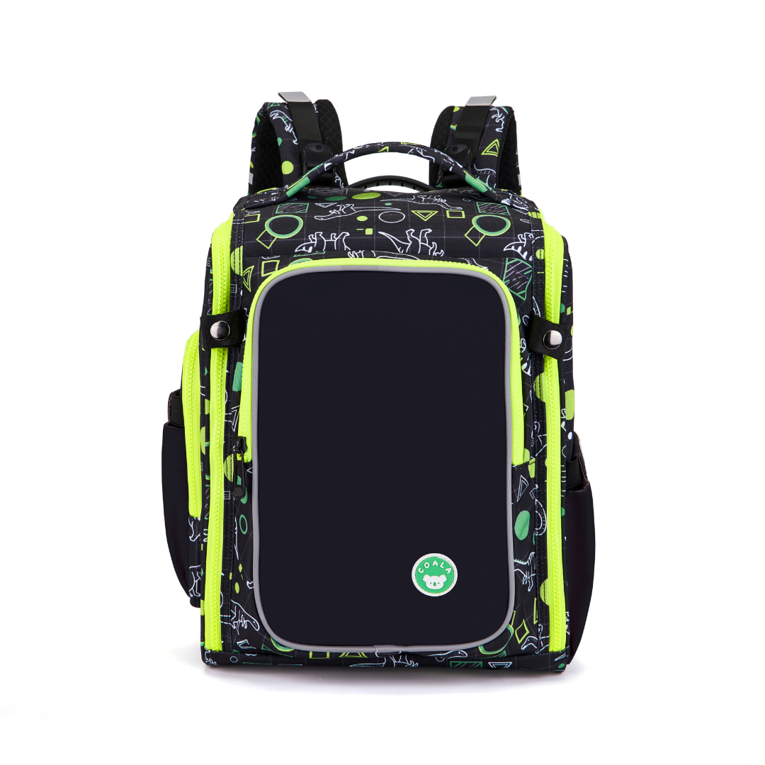 [NEW 2026][PRE-ORDER] - CoalaKids School Bag - PRIMO Premium (L) - Neon Dino/Green